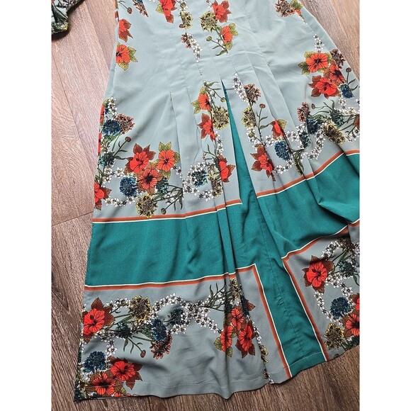 Sandro Paris Women's Maxi Dress Womens 38 US 6 Medium Green Floral - Picture 10 of 13